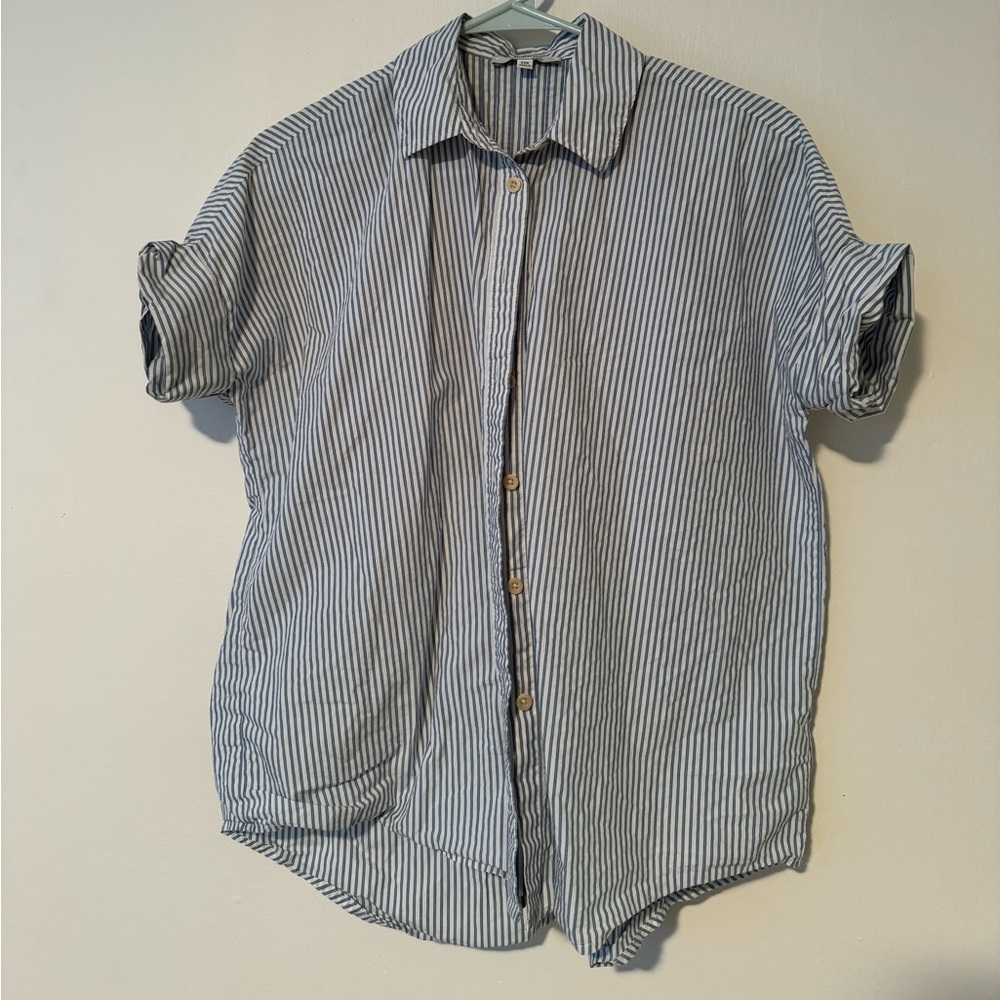 Madewell - Blue & white linen top